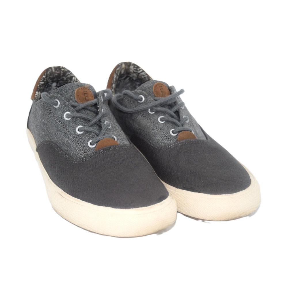 CREVO Mens Size 11 Gray Canvas Lace Up Casual Sneakers‎ Shoes